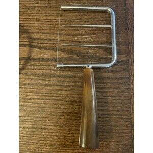 Bakelite Cheese Slicer Wire Brown Swirl Marbled Bakelite Handle 7.5”